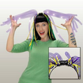 5 Day Imprintable Purple Noodle Headband w/ LED's & Mardi Gras Ribbons